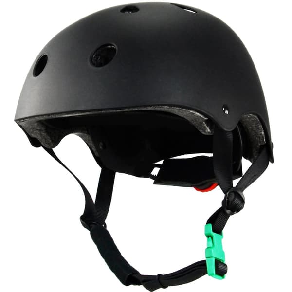 Skøjtehjelm S 46-53cm Grønt Spænde Sort