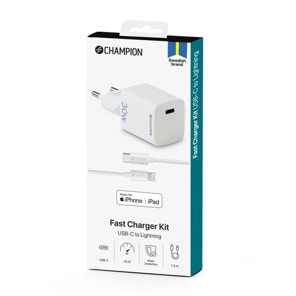 Lader 30W + USB-C til Lightning-kabel Hvit