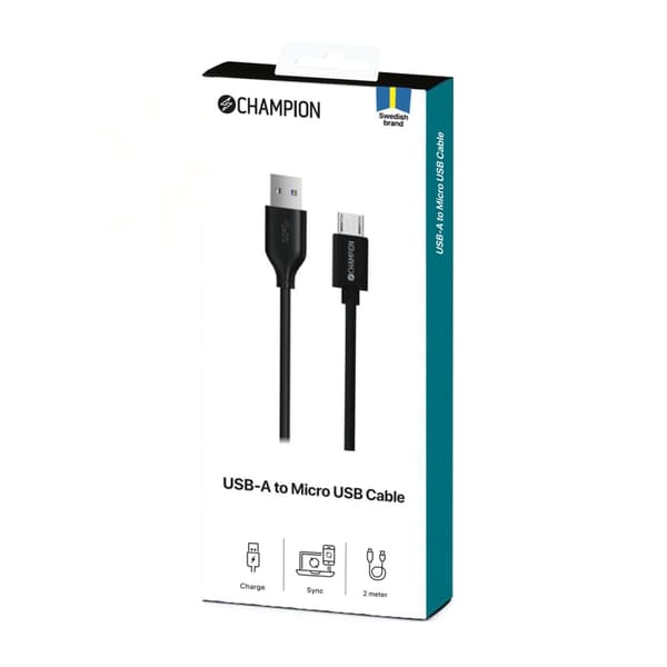 USB-A till Micro-USB Kabel 1m Svart