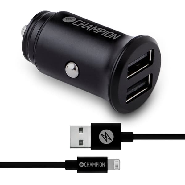 Billader 24W + USB-A til Lightning Kabel Sort