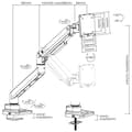 Miniatyrbilde 8 av 8: Monitorarm 17-49" gassfjær maks 20 kg
