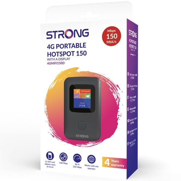 4G MiFi Hotspot WiFi 150 Mbit/s näytöllä
