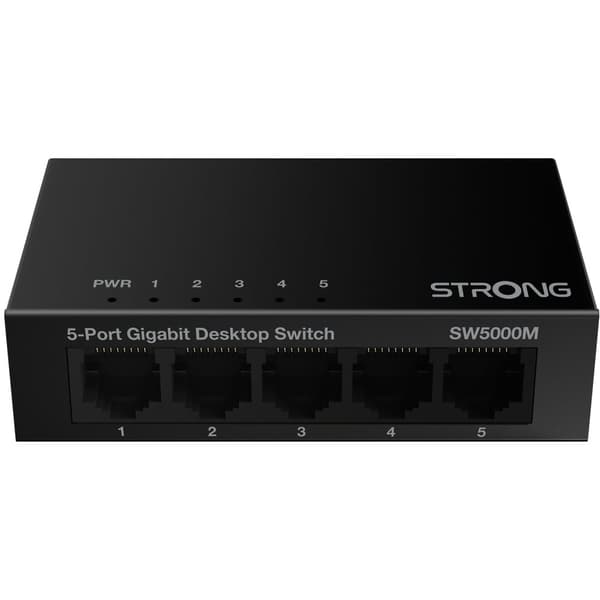 5-porttinen Gigabit-kytkin, metalli musta