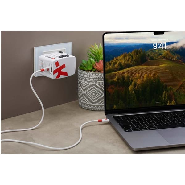 Maailman matkasovitin PRO Light USB AC45PD World PD 45W Maadoitettu