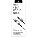 Miniatyrbillede 3 af 3: 4-i-1 kabel USB-C/USB-A til USB-C/Lightning Max 60W 2 m Sort