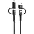 Miniatyrbillede 1 af 3: 4-i-1 kabel USB-C/USB-A til USB-C/Lightning Max 60W 2 m Sort