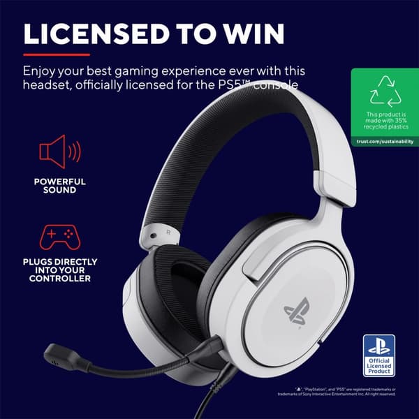 GXT 498W Forta Gaming Headset PS5 valkoinen