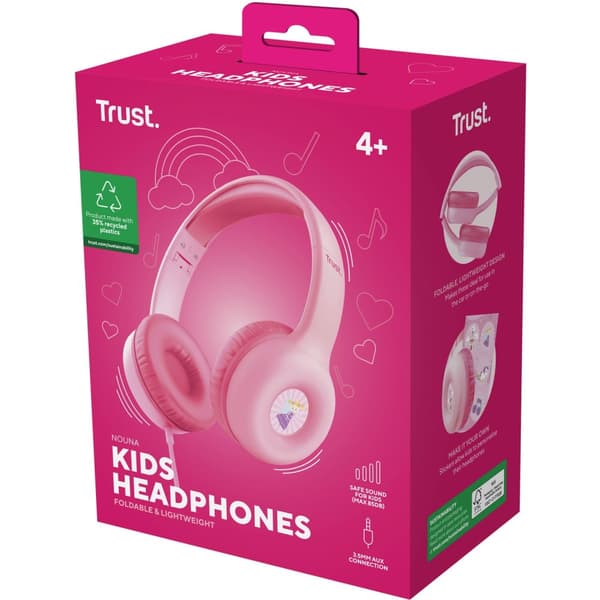 Nouna hovedtelefoner til børn Pink