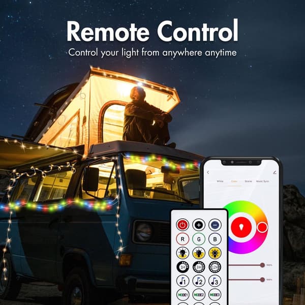 RGB lyssløyfe med fjernkontroll og WiFi Tuya IP65 5 m