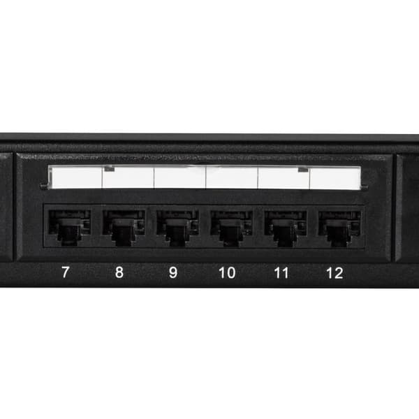 Patchpanel 24-porter Cat6 for 19" rack U1 Black