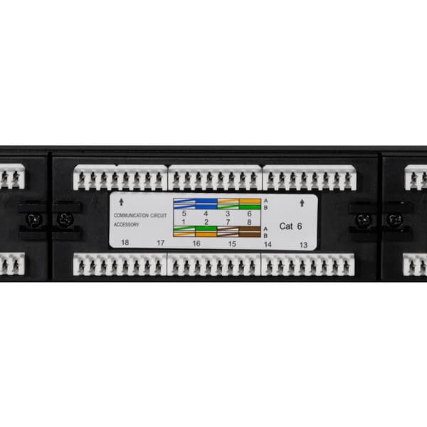 Patchpanel 24-porter Cat6 for 19" rack U1 Black