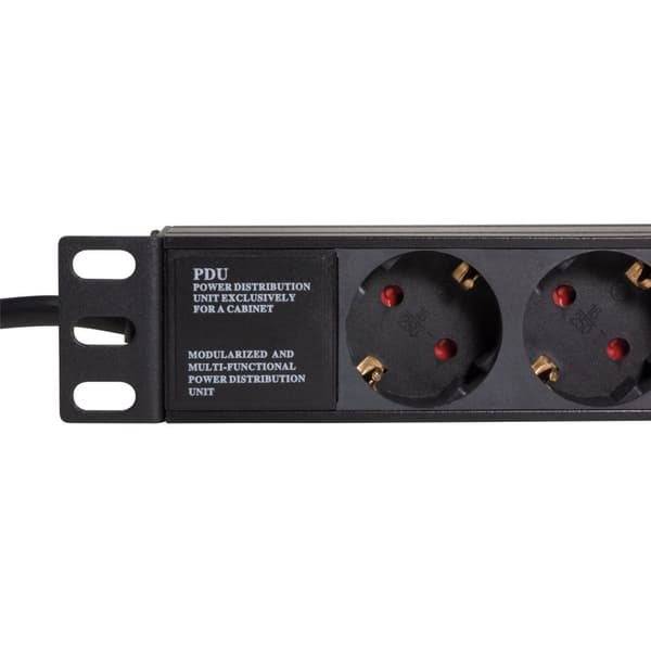 9-veis grenkontakt for 19" stativ U1 Sort