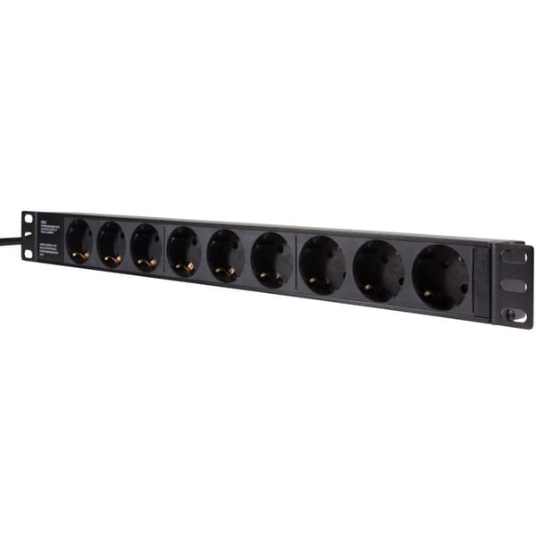 9-veis grenkontakt for 19" stativ U1 Sort