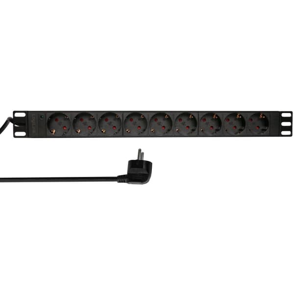 9-veis grenkontakt for 19" stativ U1 Sort