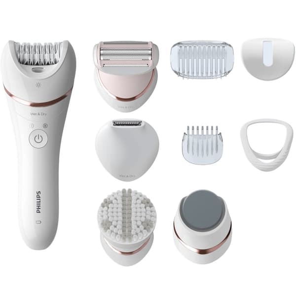 Epilator til våd og tør epilering 9 tilbehør BRE740
