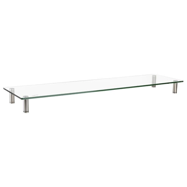Monitorställ i glas/metall 1 m Rostfritt stål, Transparent