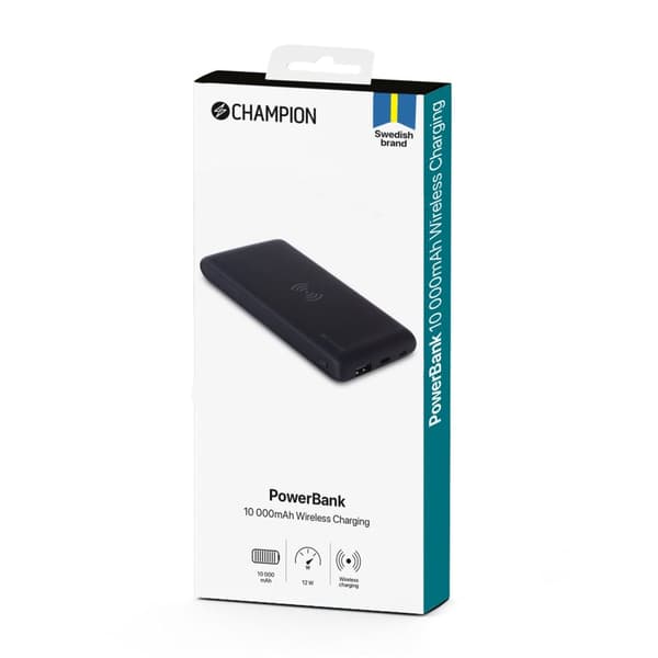 Power Bank 10000 mAh 12W + Trådløs lading