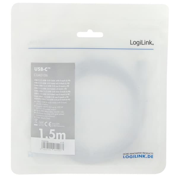 USB-C-kabel USB 2.0 PD 3.0 100W 480 Mbps Alu 1,5m