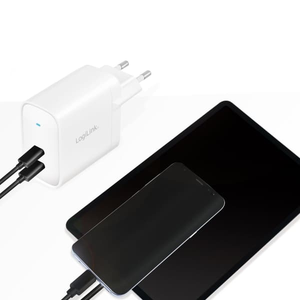 USB oplader 2 x USB-C PD 40W GaN