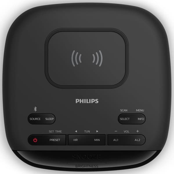 Digitaalinen DAB+/FM-kelloradion QI lataus
