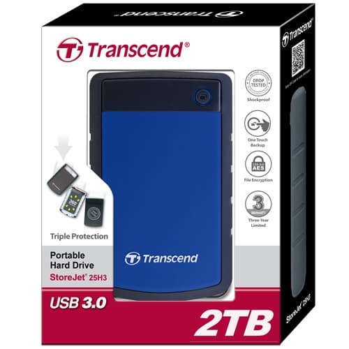 Bærbar HDD StoreJet 2,5" 2TB USB 3.1 Gen 1 Blå