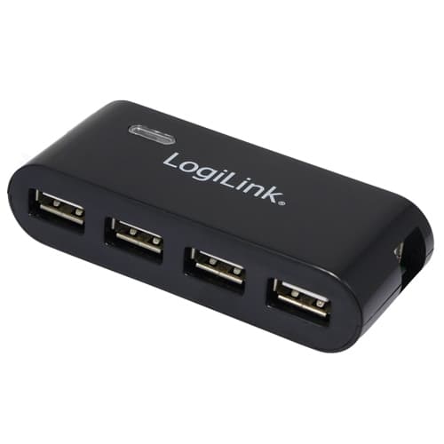 USB 2.0 hub 4-porter svart