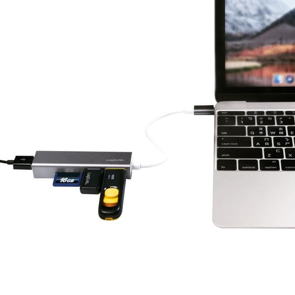 USB-C Hub 3port+minneskortsläsare