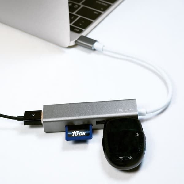 USB-C Hub 3port+minneskortsläsare