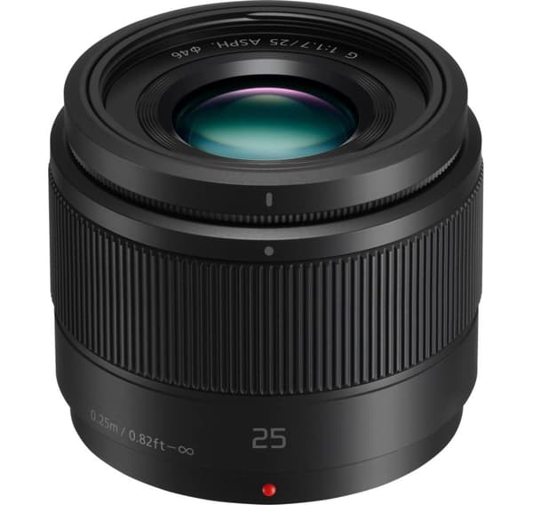Panasonic Lumix G 25mm f/1.7 ASPH. Vit låda, svart