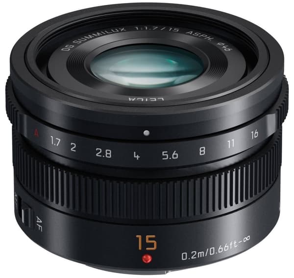 Panasonic Leica DG Summilux 15mm f/1.7 ASPH, musta