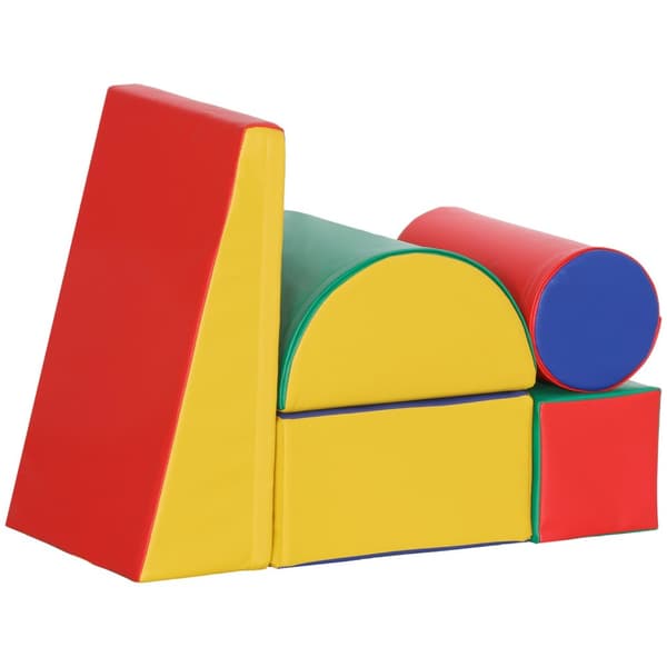 Myke byggeklosser Sett med 5 skumbyggeklosser Gigantiske byggeklosser Byggeleker Skumklosser for 1-3 år gamle barn Kunstskinn EPE