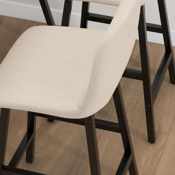 Barbord med barstolsset, 5-delat matset, köksbord, bistrobord med 4 stolar, barbordsset för kök, vardagsrum, stål, beige, 120 x 60 x 91 cm