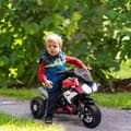 Miniatyrbild 3 av 10: Barnelmotorcykel barnmotorcykel 6V barnfordon elfordon med musik, strålkastare för barn 3-5 år plast metall svart + röd 3km/h