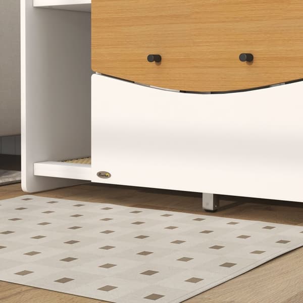 Katteskab til kattetoilet, kattetoiletskab med udtræksskab, affaldsopsamlingsmåtte, kattehus til indendørs, 78 x 50 x 51 cm, eg