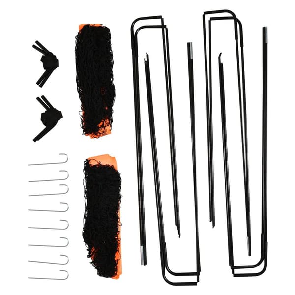 Fotbollsmål, fotbollsnät, set med 2 minimål, hopfällbar, metall, Oxford-tyg, för barn, utomhus, orange, 183 x 90 x 90 cm