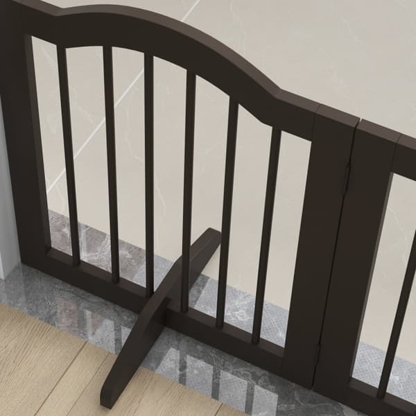 Hundebarriere, foldbar, hundelåge, konfigurationslåge, 3 dele med to støttefødder, trappelåge, hundebarriere, dørbeskyttelseslåge, kaffe, 154,5 x 29,5