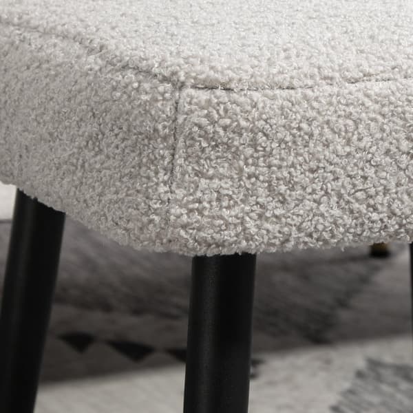 Fotskammel krakk Firkantet dressing krakk Fotstøtte med Cashmere Look Stålben til stue soverom lys grå