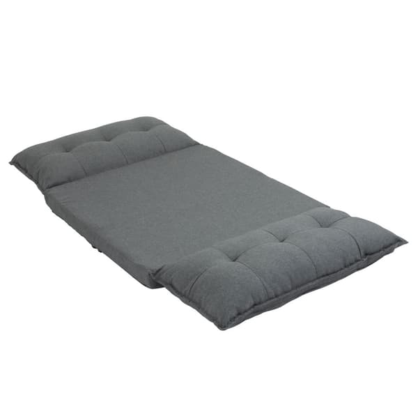 Golvstol 2-i-1 Golvsoffa Bäddsoffa 13 positioner Justerbart ryggstöd för vardagsrum Linne 100 x 71 x 54 cm Grå