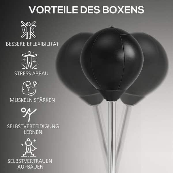 Bokseboldsæt, stående boks træningssæt, 125/131/138/145 cm højdejusterbar, med 1 par handsker, 1 pumpe, til professionelle, begyndere