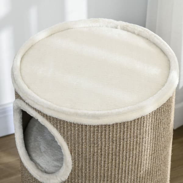 Raapimispiippu, korkeus 70 cm, leikkitynnyri kissoille, 3 tasoa, kissan raapimispylväs 3 luolalla, kissapuu, raapimistorni, sisal, pehmo
