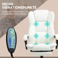Miniatyrbilde 5 av 10: Kontorstol med massasjefunksjon, lederstol med fotstøtte, ergonomisk skrivebordsstol, krem
