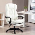 Miniatyrbilde 2 av 10: Kontorstol med massasjefunksjon, lederstol med fotstøtte, ergonomisk skrivebordsstol, krem