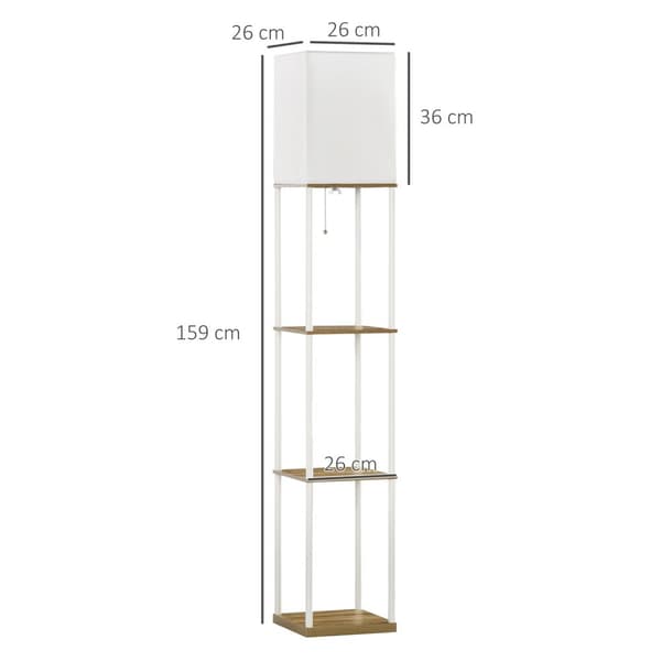 Gulvlampe E27 Sokkel 40W 3-roms Gulvlampe Lyspære Gulvlampe med tekstillampeskjerm til stue Soverom Hvit