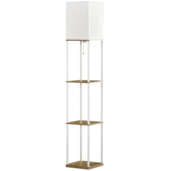 Gulvlampe E27 Sokkel 40W 3 rum Gulvlampe Lyspære Gulvlampe med stof Lampeskærm til Stue Soveværelse Hvid