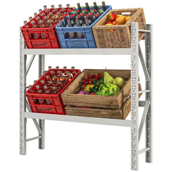 Drikkekassestativ for 6 kasser, frittstående drikkestativ med justerbar hyllehøyde, 110 x 30 x 110 cm, stål