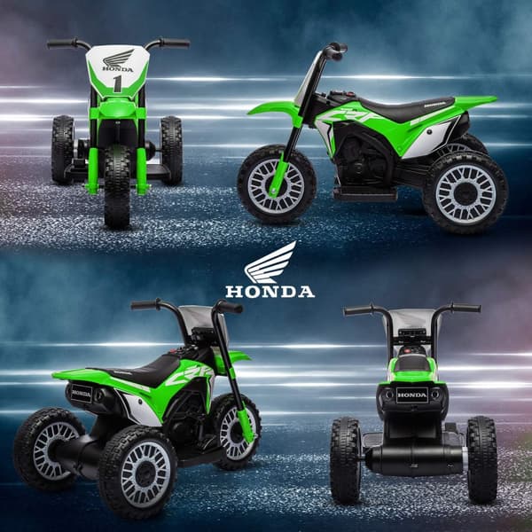Elmotorcykel för barn, 6V barnmotorcykel med horn, startmusik, barnfordon, 3 km/h, för 3-6 år, grön