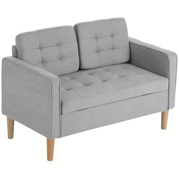 2-sits soffa, soffa med förvaringsutrymme, stoppad soffa, dubbelsoffa med sammetslook för vardagsrum, sovrum, 117x 62 x 78 cm