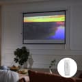 Miniatyrbillede 3 af 10: 4:3 projektorlærred Elektrisk 203 x 152 cm projektionslærred med fjernbetjening Filmskærm til hjemmebiograf og præsentation Hvid