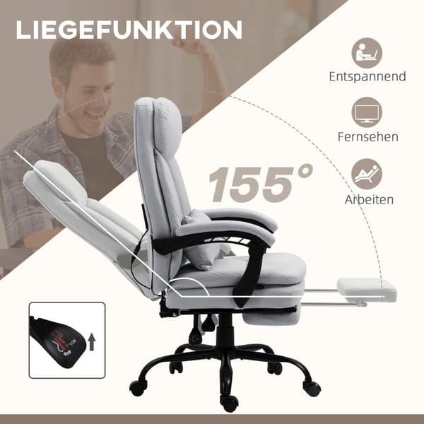 Hierontatyötuoli kallistustoiminnolla, ergonominen työtuoli, harmaa