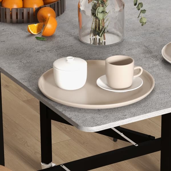 Ruokapöytä, kokoontaitettava keittiöpöytä pyörillä, teräsjalat, taittopöytä 4-6 hengelle, ruokapöytä, 52,5-120 x 80 x 73 cm